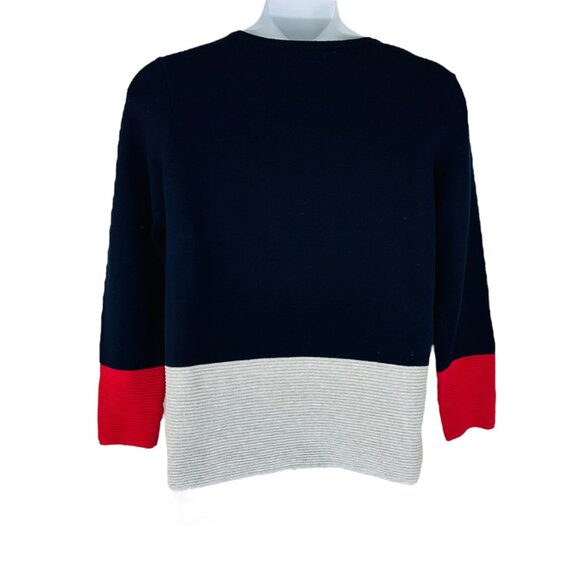 Joules Women's Size 14 Valencia Colorblock Pullover Navy Gray Pink Sweater - Picture 3 of 7